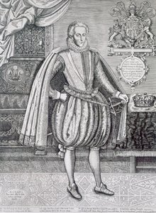 Portret van Henry, Prins van Wales (1594-1612) uit het Boek der Koningen, gegraveerd door Renold Elstrack (1571-ca.1630) 1612